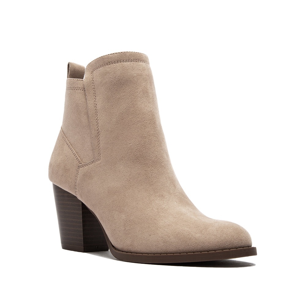Qupid Tyson Taupe Suede Bootie